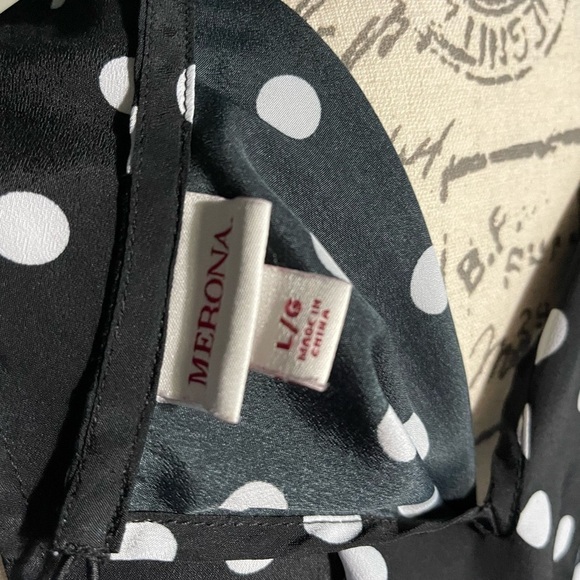 Merona Polka Dot Blouse Size Large - Picture 3 of 3